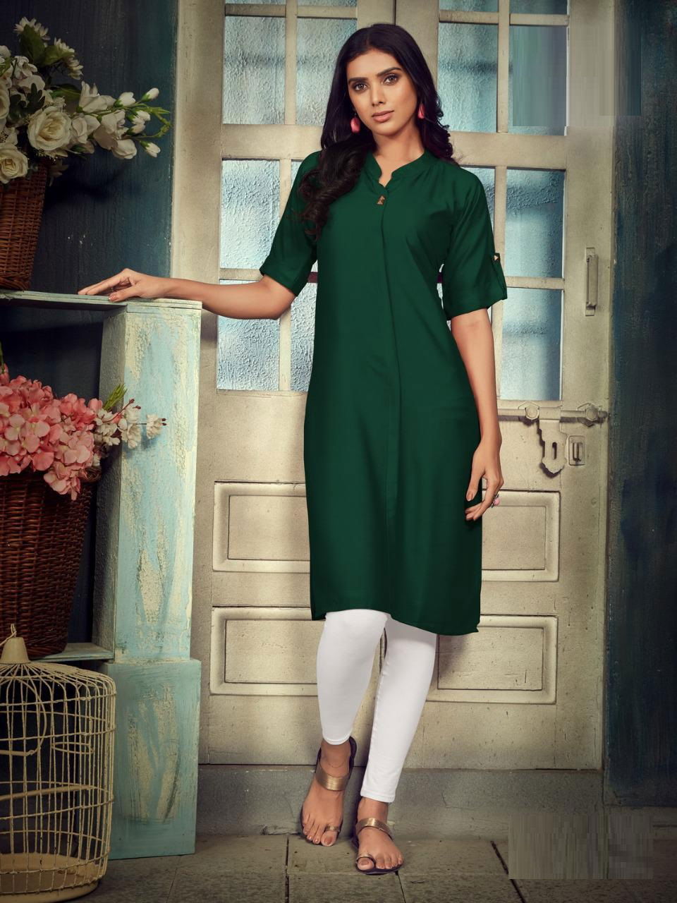 Blue Hills Colorbar 10 Ethnic Daily Wear Rayon Designer Kurti Collection